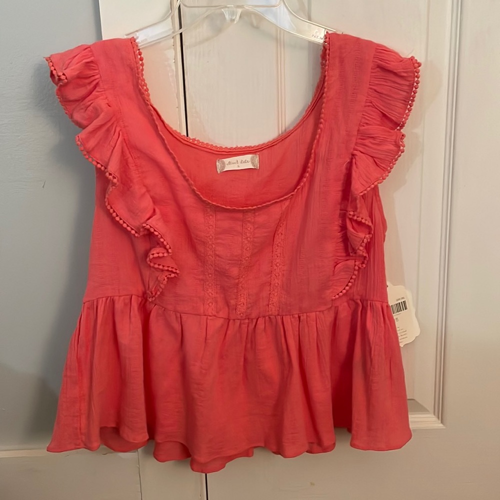 NWT Altar’d State Peplum Ruffle Sleeve Bayan Top